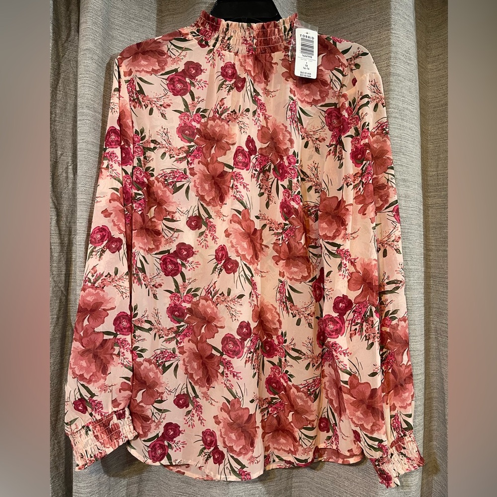 Sheer high neck torrid blouse